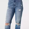 Ultra High-Rise Ripped Medium Wash Mom Jeans Ultra High-Rise Ripped Medium Wash Mom Jeans