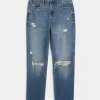Ultra High-Rise Ripped Medium Wash Mom Jeans Ultra High-Rise Ripped Medium Wash Mom Jeans