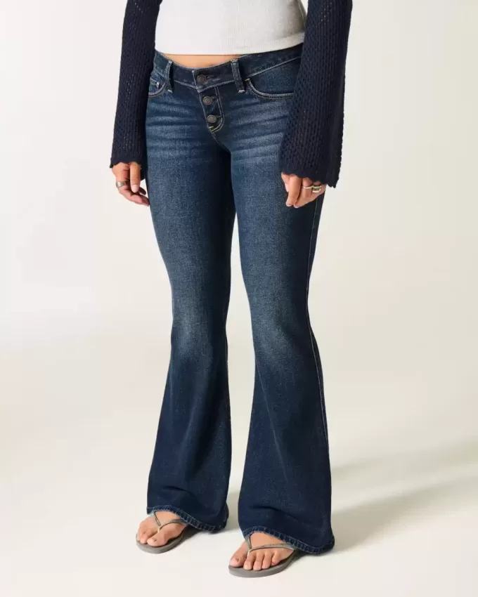 Ultra Low-Rise Dark Wash Flare Jeans Ultra Low-Rise Dark Wash Flare Jeans