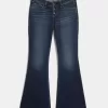 Ultra Low-Rise Dark Wash Flare Jeans Ultra Low-Rise Dark Wash Flare Jeans
