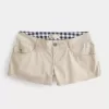 Ultra Low-Rise Khaki Twill Mini Shorts Ultra Low-Rise Khaki Twill Mini Shorts