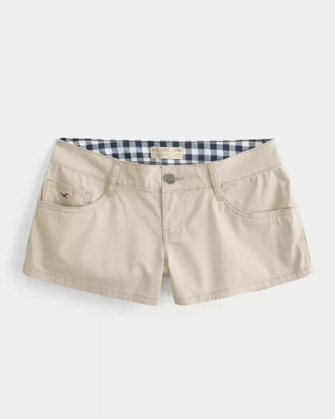 Ultra Low-Rise Khaki Twill Mini Shorts Ultra Low-Rise Khaki Twill Mini Shorts