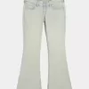 Ultra Low-Rise Light Wash Flare Jeans