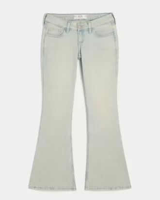 Ultra Low-Rise Light Wash Flare Jeans