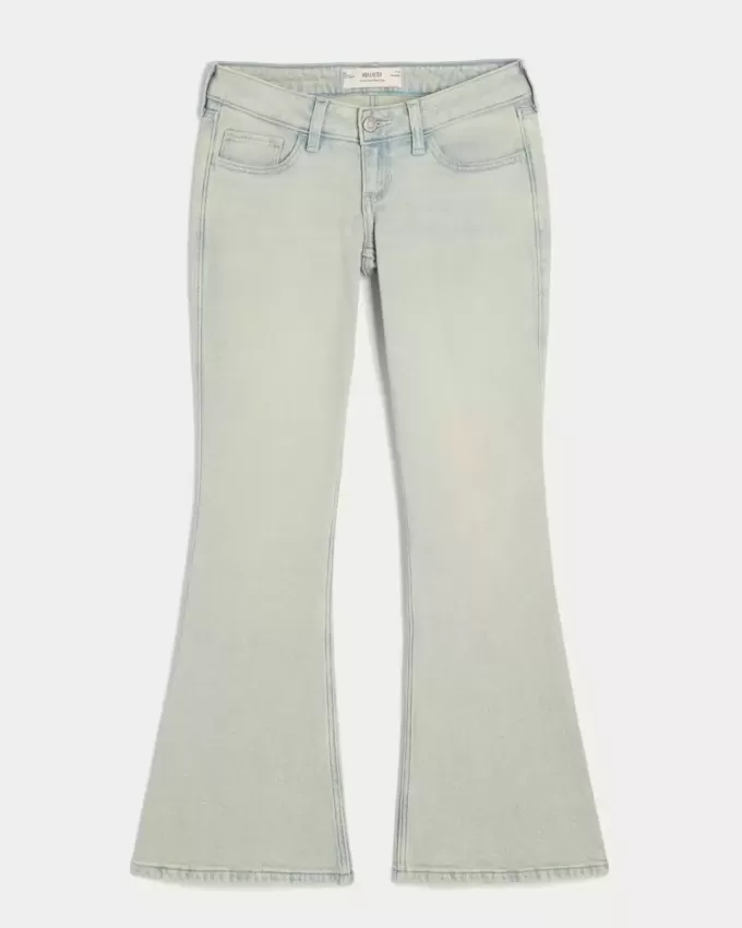 Ultra Low-Rise Light Wash Flare Jeans
