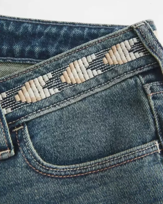 Ultra Low-Rise Medium Wash Embroidered Flare Jeans Ultra Low-Rise Medium Wash Embroidered Flare Jeans