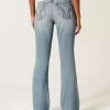Ultra Low-Rise Medium Wash Flare Jeans