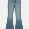 Ultra Low-Rise Medium Wash Flare Jeans