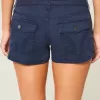 Ultra Low-Rise Navy Twill Mini Shorts Ultra Low-Rise Navy Twill Mini Shorts