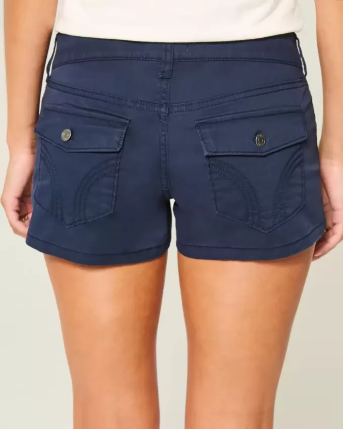 Ultra Low-Rise Navy Twill Mini Shorts Ultra Low-Rise Navy Twill Mini Shorts