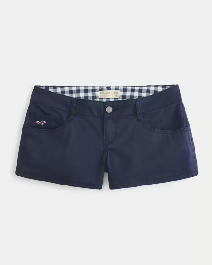 Ultra Low-Rise Navy Twill Mini Shorts Ultra Low-Rise Navy Twill Mini Shorts