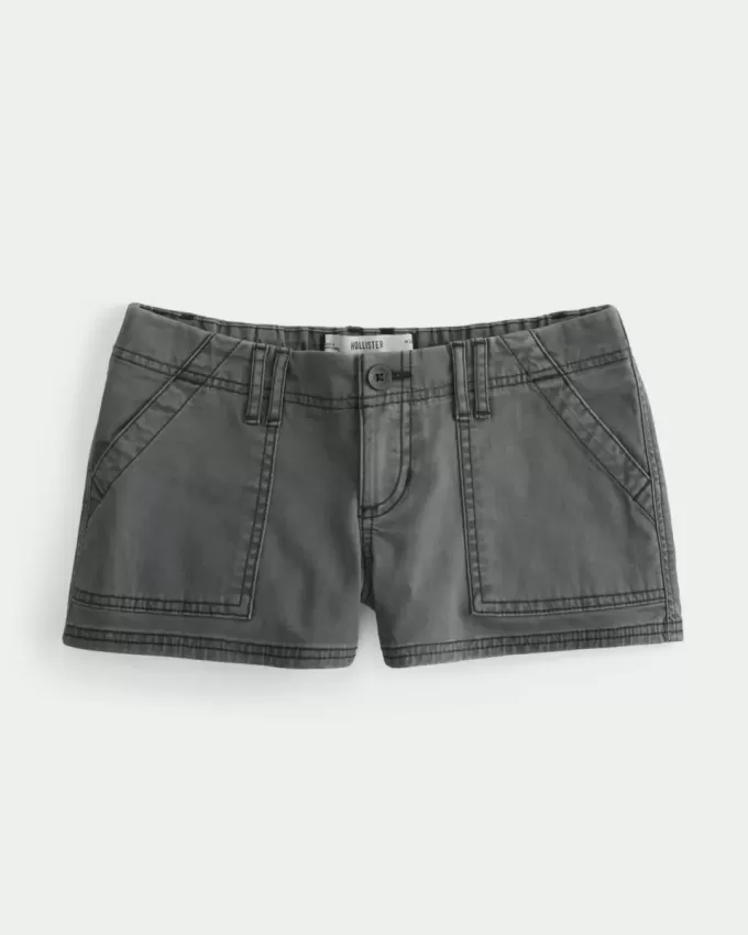 Ultra Low-Rise Twill Mini Shorts