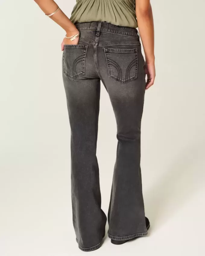 Ultra Low-Rise Washed Black Flare Jeans Ultra Low-Rise Washed Black Flare Jeans