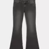 Ultra Low-Rise Washed Black Flare Jeans Ultra Low-Rise Washed Black Flare Jeans