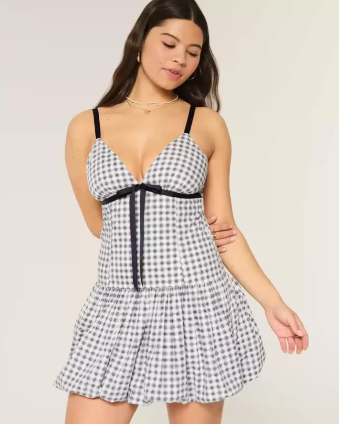 V-Neck Bubble Mini Dress V-Neck Bubble Mini Dress