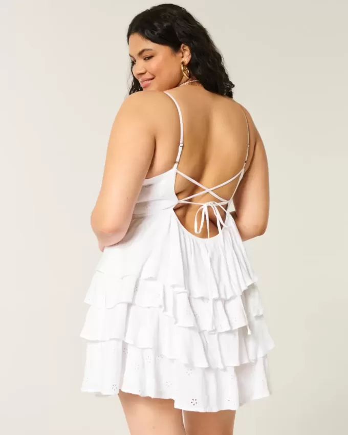 V-Neck Ruffle Babydoll Mini Dress V-Neck Ruffle Babydoll Mini Dress