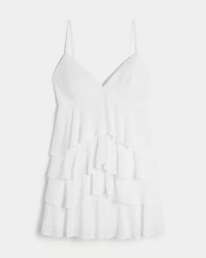 V-Neck Ruffle Babydoll Mini Dress V-Neck Ruffle Babydoll Mini Dress