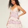 V-Neck Ruffled Tier Babydoll Mini Dress V-Neck Ruffled Tier Babydoll Mini Dress