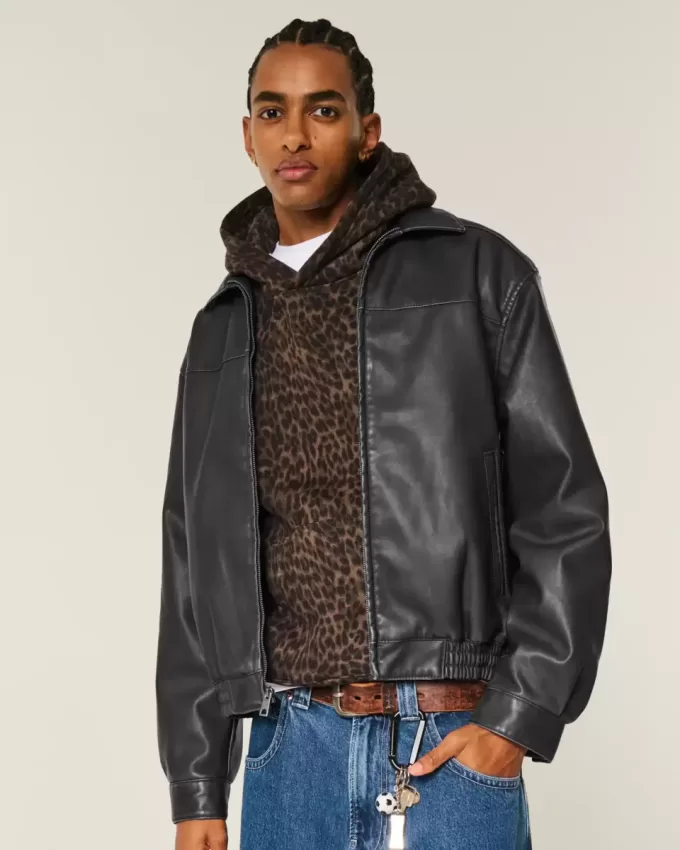Vegan Leather Zip-Up Jacket Vegan Leather Zip-Up Jacket