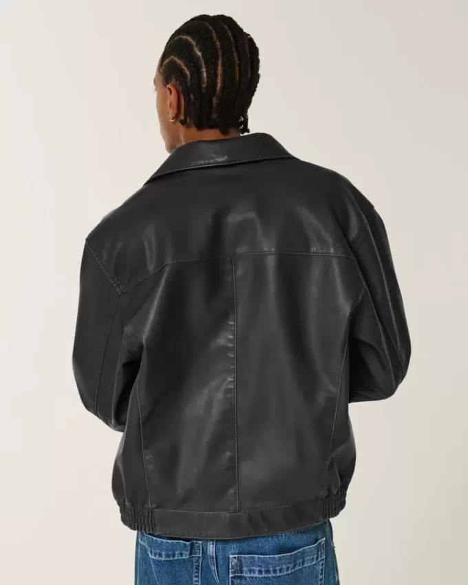 Vegan Leather Zip-Up Jacket Vegan Leather Zip-Up Jacket