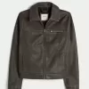 Vegan Leather Zip-Up Jacket