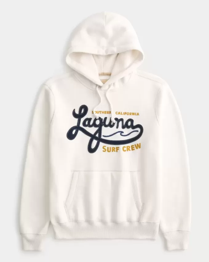 Waffle-Lined Laguna Graphic Surf Crew Graphic Hoodie
