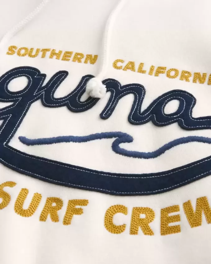 Waffle-Lined Laguna Graphic Surf Crew Graphic Hoodie