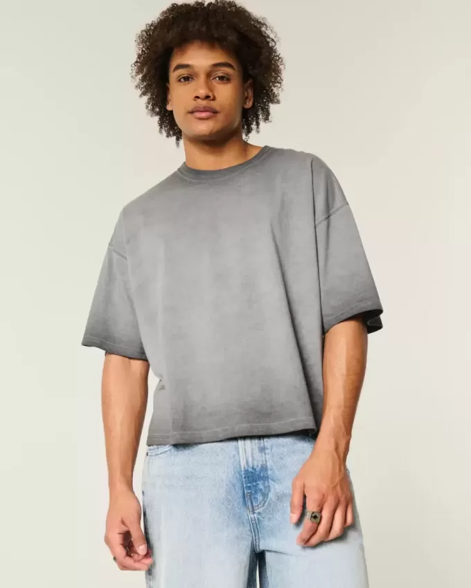 Washed Baggy Crop Crew T-Shirt