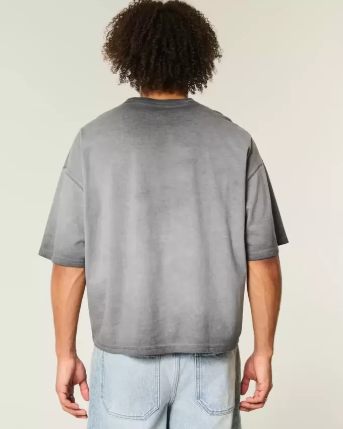Washed Baggy Crop Crew T-Shirt