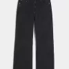 Washed Black Baggy Bootcut Jeans