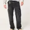 Washed Black Baggy Cargo Jeans Washed Black Baggy Cargo Jeans