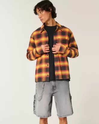 Washed Black Denim Baggy Painter Shorts