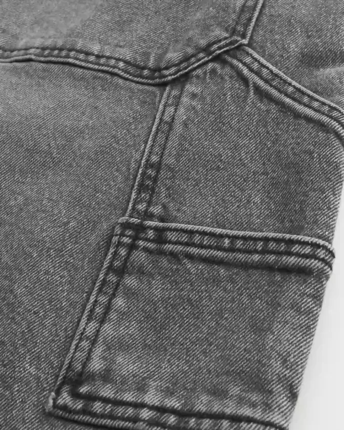 Washed Black Denim Baggy Painter Shorts Washed Black Denim Baggy Painter Shorts