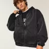 Washed Black Denim Skater Jacket Washed Black Denim Skater Jacket