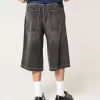 Washed Black Half-Length Skater Baggy Jeans Washed Black Half-Length Skater Baggy Jeans