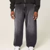 Washed Black Logo Graphic Skater Baggy Jeans Washed Black Logo Graphic Skater Baggy Jeans