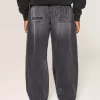 Washed Black Logo Graphic Skater Baggy Jeans Washed Black Logo Graphic Skater Baggy Jeans
