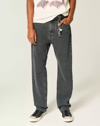 Washed Black Loose Jeans
