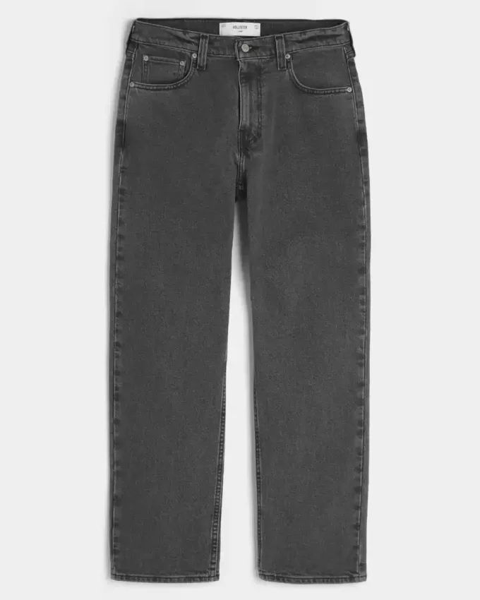 Washed Black Loose Jeans