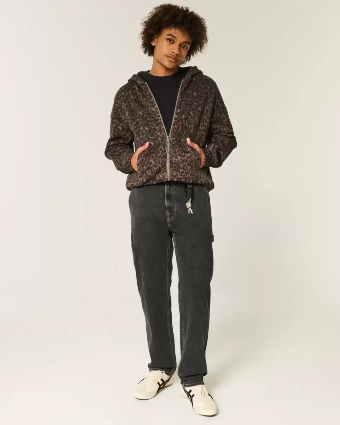 Washed Black Loose Painter Jeans Washed Black Loose Painter Jeans