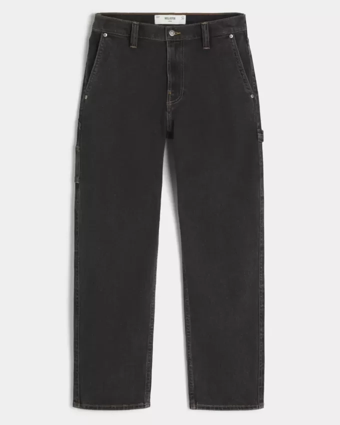 Washed Black Loose Painter Jeans Washed Black Loose Painter Jeans
