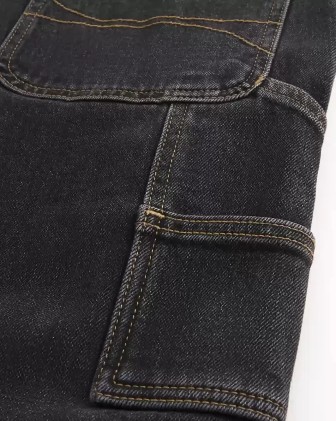 Washed Black Loose Painter Jeans Washed Black Loose Painter Jeans