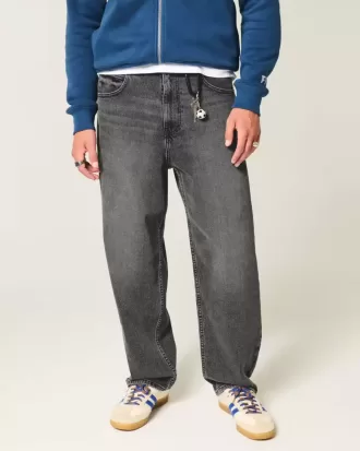 Washed Black Skater Baggy Jeans