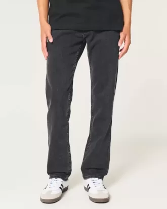 Washed Black Slim Straight Jeans