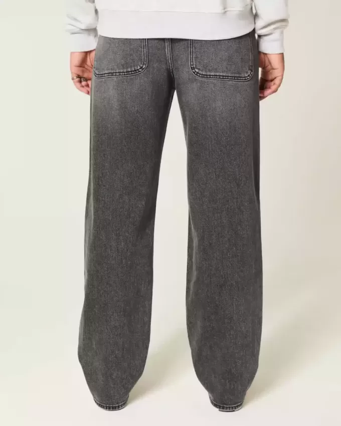 Washed Black Star Graphic Baggy Jeans Washed Black Star Graphic Baggy Jeans