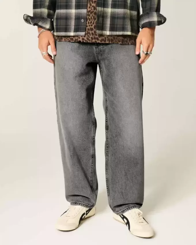 Washed Gray Skater Baggy Jeans Washed Gray Skater Baggy Jeans